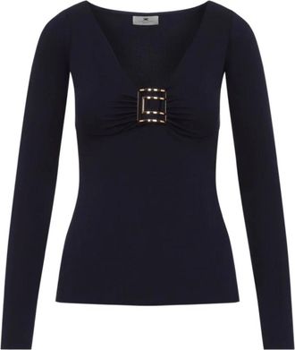 Elisabetta Franchi Mujer, Camisetas, Azul, Talla: M