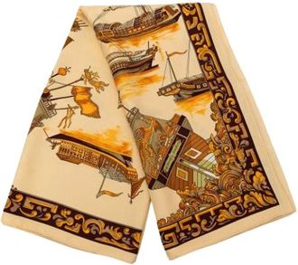 Herm&egrave;s Pre-owned Scarves, female, Orange, Size: ONE SIZE Pre-owned Silk Scarf