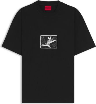 HUGO BOSS Relaxed-fit T-shirt in cotton with artwork and logo