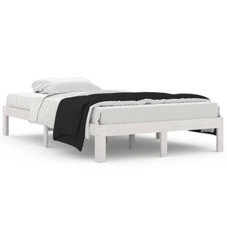 Berkfield Home Bed Frame White Solid Wood Pine 120x200 cm | Size: Small Double