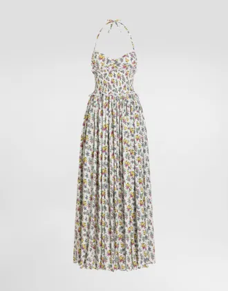 Dolce & Gabbana Small Floral-print Poplin Dress - Woman Dresses Multicolor 36