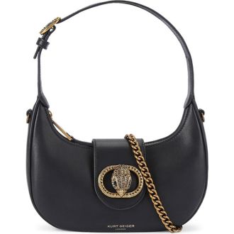 Kurt Geiger Small Chelsea Leather Hobo Bag in Black at Nordstrom Rack