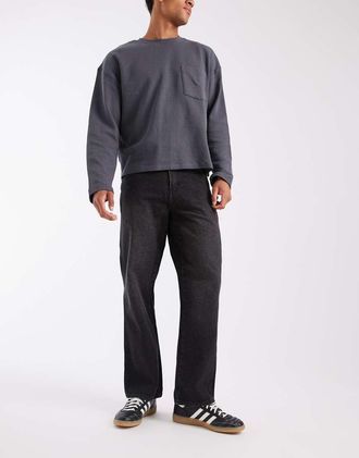 Dickies 954 - Jeans dritti comodi neri da lavoro-Nero