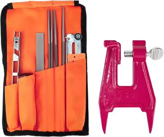OEM Kit De Aff&ucirc;tage Pour Cha&icirc;ne De Tron&ccedil;onneuse Con 3 Tailles De Lime Rondes (4,0 Mm, 4,8 Mm, 5,6 Mm), Lime Plate, Poign&eacute;e, &Eacute;tau Et Guide De Finition - Au