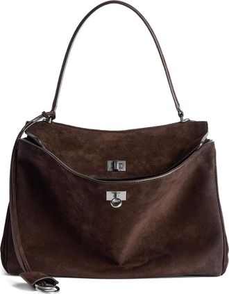 Balenciaga Rodeo top-handle suede bag - Neutrals