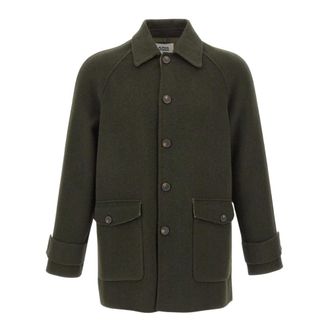 Alpha Studio Chaqueta de Lana Estilo Camisa - Coats - Hombre - Verde - 2XL