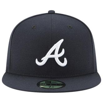 New Era Womens Braves 59Fifty Authentic Cap - Navy Size 7