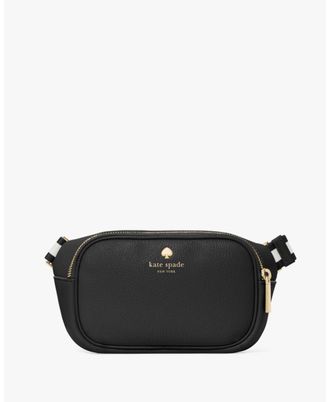 Kate Spade New York Womens Emma Pebbled Leather Belt Bag - Black - One Size