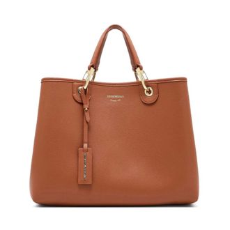 Emporio Armani Shopping Bags, female, Brown, ONE SIZE, Brown Leather Top Handle Shoulder Bag