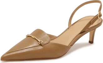Michael Kors Lena Sling Pump - Dames - Pumps - Bruin - 36 EU - Leer - Schoenen