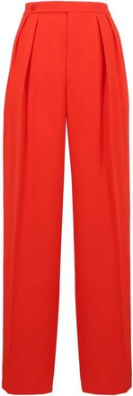 Aspesi High-Rise Wijde Broek - Dames - Wijde Broeken - Oranje - S - Leer - Broeken