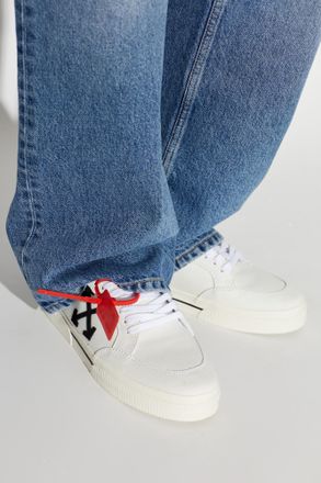 Off-white Vulcanized Low Sports Shoes, Mens, White