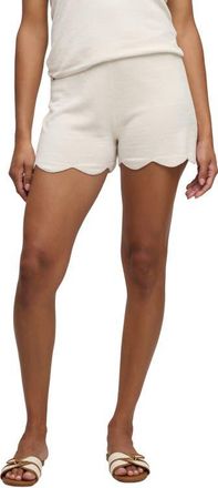 Barefoot Dreams CozyChic Ultra Lite Drawstring Scallop Lounge Shorts in Sand Dune at Nordstrom, Size X-Large