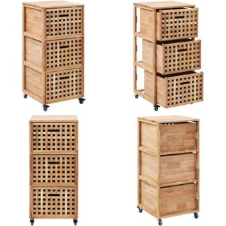 vidaXL Mobiletto da Bagno 41x41x91 cm in Legno Massello di Noce - Armadietto da bagno - Cestelli per bagno