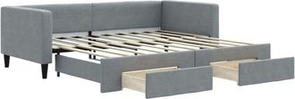 vidaXL Sof&aacute; Cama Nido Con Cajones Tela Gris Claro 90x190 Cm Vidaxl