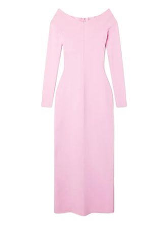 Stella McCartney off-shoulder long-sleeve midi dress - women - Viscose - S - Pink