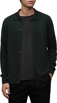AllSaints Kilburn Wool Blend Cardigan in Racing Green at Nordstrom Rack, Size Xx-Large R