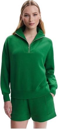 Varley Hawley 1/2 Zip Sweater Womens Clothing Verdant Green : MD, Elastane/Polyester/Viscose