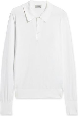 Fortela Finchley Cotton Knit Polo in White at Nordstrom, Size Medium