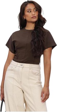 Selected Slwera SS Top - Dames - T-shirts - Bruin - L - Leer - Tops