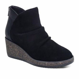 Aetrex Womens Kara Ankle Wedge Boot In Black