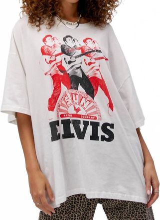 Daydreamer Sun Records X Elvis Repeat Tee In Vintage White