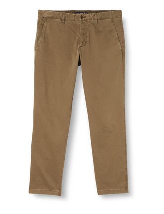 Tommy Hilfiger Men Bleecker TH Flex Satin GMD Trousers Chino, Green (Faded Military), 33W / 28L