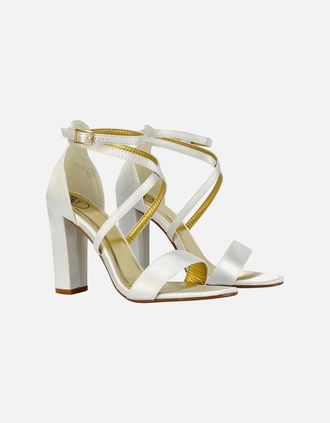 XY London Womens XY London Womens/Ladies Briella Strappy High Block Heel Sandals - Cream - Size: 5