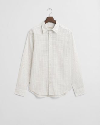 GANT Men Regular Fit Micro Print Shirt (XXXL) EGGSHELL