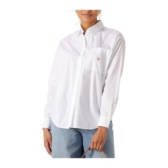 Calvin Klein Overhemden, Dames, Wit, S, Witte Relaxte Blouse
