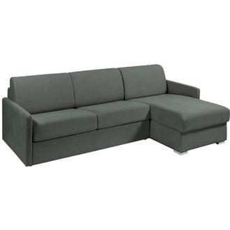 Vente-Unique Divano letto angolare a ribalta con angolo reversibile Letto 140cm Materasso 18cm in Tessuto Grigio - calife