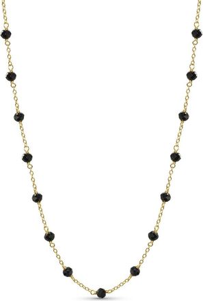 Jewelmak 14K Black Spinel Necklace