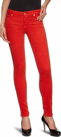 7 For All Mankind Skinny Corduroy Pants In Burnt Orange