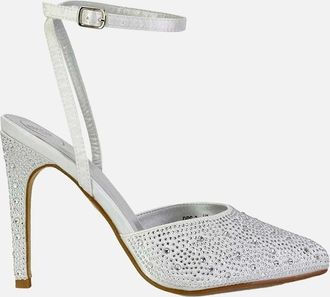 XY London Womens XY London Womens/Ladies Indyah Diamante Court Shoes - White - Size: 8