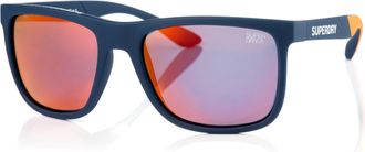 Superdry Sonnenbrille SUPERDRY Modell 996057, Herren, blau, orange, matt, Sonnenbrillen Sonnenbrille, Form Karree/Eckig, Logoschriftzug auf B&uuml;gel, Injectionfas