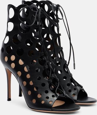 Gianvito Rossi 95 perforated leather pumps