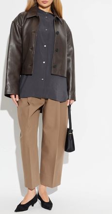 STUDIO NICHOLSON Leather Jacket Hain, Womens, Brown