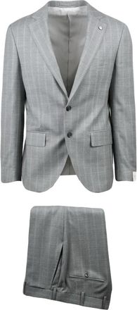 L.B.M. 1911 Giacca Stondata Suit - Heren - Business pakken - Grijs - XL - Wol - Kostuums