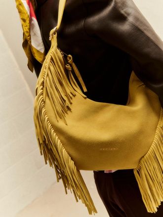 Orciani Borsa Isola Peach Fringe small cedro