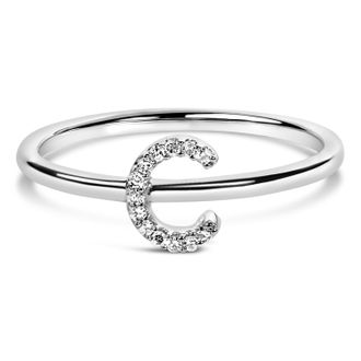House of Brilliance 10K Gold Diamond Accent Initial A-Z Ring