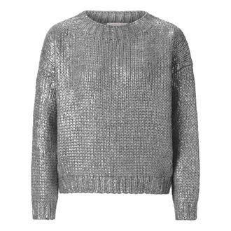 Rich & Royal Girocollo con Stampa Foil - - Knitwear - Donna - Grigio - S