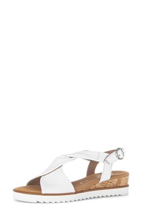 Gabor Ankle Strap Wedge Sandal in White at Nordstrom, Size 9Us
