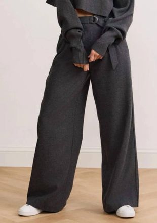 Lune Active Izzy Wide Leg Pants In Dark Grey
