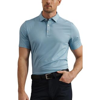 Rhone Drive Time Performance Polo in Azure Blue Stripe at Nordstrom, Size Xx-Large