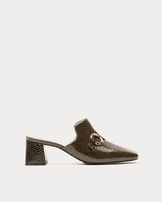 Frances Valentine Womens Natty Heeled Mule In Olive