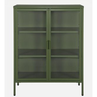 Sweeek Vitrina De Acero Y Vidrio Templado De 2 Puertas, 102cm