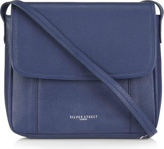 Silver Street London Womens Chloé Genuine Leather Large Crossbody Organiser Messenger Shoulder Bag, Blue