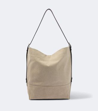 Christophe Lemaire Belted leather-trimmed canvas tote bag