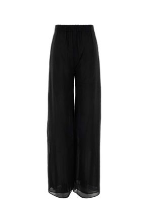 Andamane Womens Black Jersey Lena Wide-Leg Pant Nero Exterior: Polyester Elastane Pantaloni Trousers