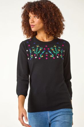 Roman Floral Embroidered Jumper